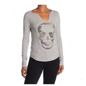 Zadig & Voltaire Tunisien Embellished Skull Long sleeve t-shirt
